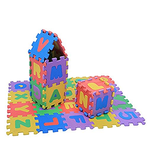 Faltbare Spielmatte aus Schaumstoff für Baby, Lernspiel bestehend aus Buchstaben (A – Z) und Zahlen (0 – 9) 36 Stück/Tasche von Yosoo