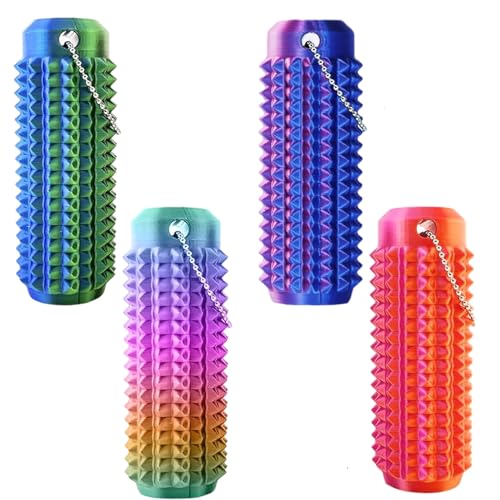 Yotlein 4 Stücke Fidget Spielzeug & Fingermassagegerät Set, Sensorik Spielzeug für Erwachsene, Pocket Mini Fidget Toy, Spiky Grippie Stim Keychain, Tragbares Stim-Werkzeug für Fokus, Stressabbau von Yotlein