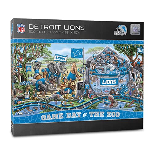 YouTheFan Detroit Lions Game Day at The Zoo Puzzle mit 500 Teilen, Teamfarben, Pieces von YouTheFan