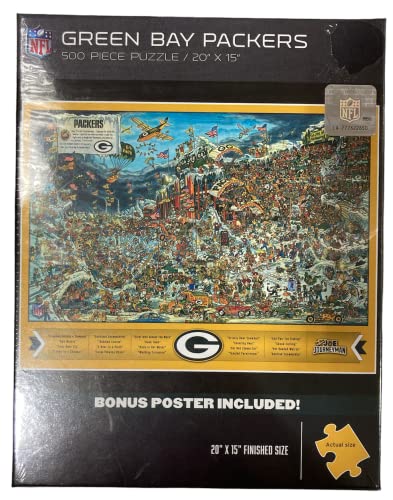 YouTheFan NFL Green Bay Packers Joe Journeyman NFL Puzzle & Bonusposter, Teamfarben, 38,1 x 50,8 cm von YouTheFan