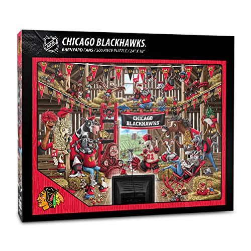 YouTheFan Unisex-Erwachsene NHL Chicago Blackhawks Barnyard Fans Puzzle 500 Teile, Teamfarben von YouTheFan