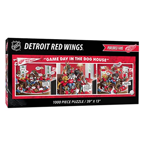 YouTheFan Unisex-Erwachsene NHL Detroit Red Wings Game Day in The Dog House – 1000 Teile Puzzle, Teamfarben von YouTheFan