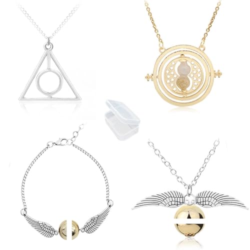 YouU Zeitumkehrer Heiligtümer des Todes Goldenen Schnatz Halskette und Armbänder für Geschenke Sammlung Cosplay Kostüm YouU Zeitumkehrer Heiligtümer des Todes Goldenen Schnatz Halskette und Armbänder für Geschenke Sammlung Cosplay Kostüm von YouU