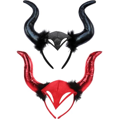YouXiaor Teufelshörner Haarreif, 2PCS Teufelshörner,Teufel Hörner,Rot Schwarz Devil Horns Teufel Haarreif Teufelsohren Headband Kopfschmuck Teufel Kostüm für Damen Herren Halloween Karneval Cosplay YouXiaor Teufelshörner Haarreif, 2PCS Teufelshörner,Teufel Hörner,Rot Schwarz Devil Horns Teufel Haarreif Teufelsohren Headband Kopfschmuck Teufel Kostüm für Damen Herren Halloween Karneval Cosplay von YouXiaor