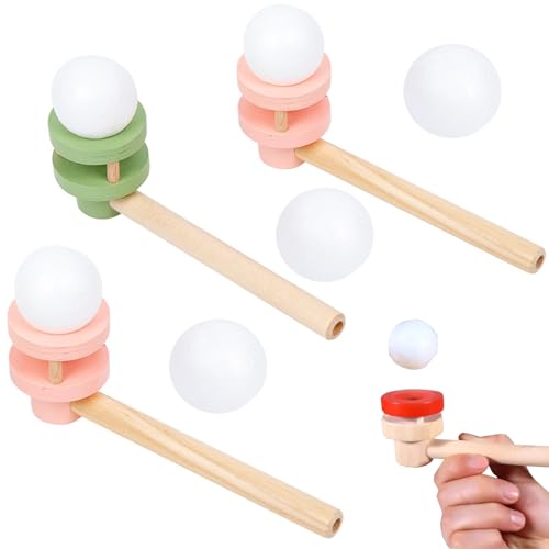 YouYuer 4PCS Pustespiel Ball Holzspiele Kinder Schwebender Ball Pusteball Holz Pfeife Kinder Geschicklichkeitsspiel Atemübungsgerät Atemmesssystem Hängender Blasball Balance-Blasrohrspielzeug YouYuer 4PCS Pustespiel Ball Holzspiele Kinder Schwebender Ball Pusteball Holz Pfeife Kinder Geschicklichkeitsspiel Atemübungsgerät Atemmesssystem Hängender Blasball Balance-Blasrohrspielzeug von YouYuer