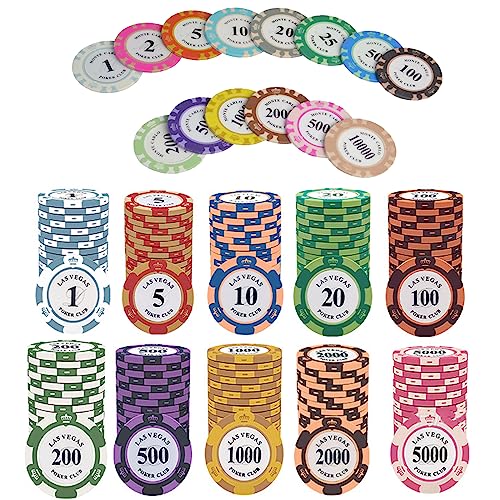 YouYuer 50PCS Pokerchips Poker-Chips Laser-Chips Metallkern Poker Chips für Poker Texas Hold`em Black Jack Roulette Token Jetons Casino Familie Entertainment Spiel Tokens Bingo Chips Zubehör YouYuer 50PCS Pokerchips Poker-Chips Laser-Chips Metallkern Poker Chips für Poker Texas Hold`em Black Jack Roulette Token Jetons Casino Familie Entertainment Spiel Tokens Bingo Chips Zubehör von YouYuer