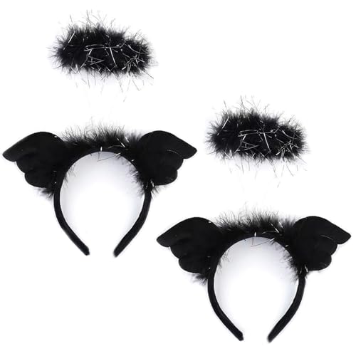 YouYuer Heiligenschein LED,2PCS Haarreifen für Engelskostüm,Haarreifen Engel,Halloween Engel Heiligenschein Haarreif für Kinder Erwachsene Karneval Kostüm Cosplay Party Outfit (Heiligenschein Schwarz) YouYuer Heiligenschein LED,2PCS Haarreifen für Engelskostüm,Haarreifen Engel,Halloween Engel Heiligenschein Haarreif für Kinder Erwachsene Karneval Kostüm Cosplay Party Outfit (Heiligenschein Schwarz) von YouYuer