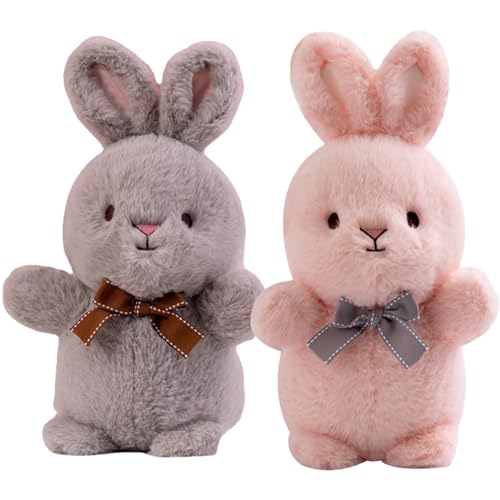 YouYuer Kuscheltier Hase,2PCS Osterhase Plüschtier,Plüschhase,Kuschelhase,Stoffhase Weiches Kuscheltier Hase Osterhase Puppe Geschenk für Kinder Mädchen von YouYuer