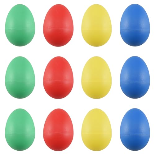 Youdefa 12Pcs Plastik EierschüTtler Set mit 4, Percussion Musical Ei Maracas Kind Kinder Spielzeug von Youdefa