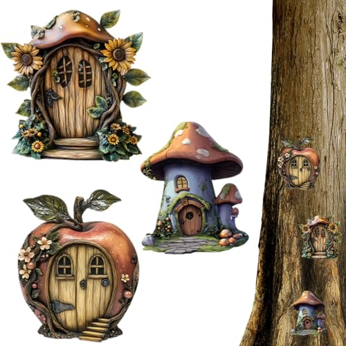 Feenentür - Miniaturholzmärchenentür | 3X Niedliche Märchenhafte Rustikale Miniaturzubehör Für Kinder | Ellf Doors Mini Doors Form | Dekoratives Geschichtenerzählen Accessoire Für Kinder Feenentür - Miniaturholzmärchenentür | 3X Niedliche Märchenhafte Rustikale Miniaturzubehör Für Kinder | Ellf Doors Mini Doors Form | Dekoratives Geschichtenerzählen Accessoire Für Kinder von Youding