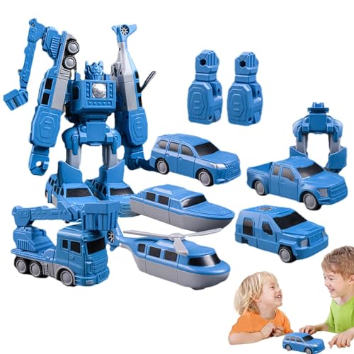Youding Baufahrzeug-Spielzeugset – Kleine Maschinenspielzeuge – Tragbares Kinderfahrzeugspielzeug – Magnetisch verwandelnde Baufahrzeuge, Roboter von Youding