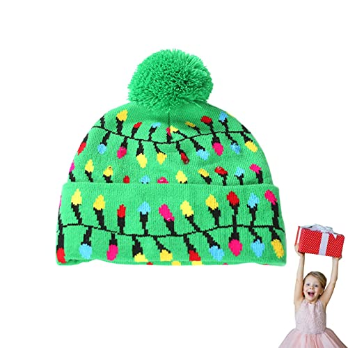 Youding Beleuchtete Weihnachten – Weihnachtsmützen – der Strickhut aus Wolle schafft eine weihnachtliche Atmosphäre mit einem gemütlichen Touch für Geburtstag, Neujahr und Feiertage von Youding