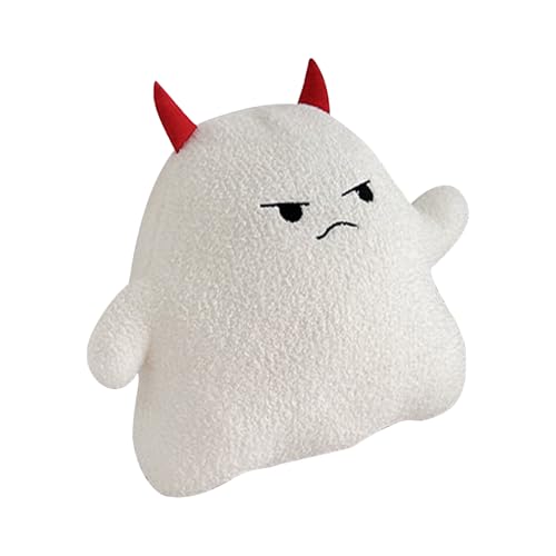 Youding Ghost Plush Toy - Halloween White Pillow | Weich Gefüllte Böse Teufelpuppe | Stilvoller Teufel Ausgestopft Plüschpuppe, Kreatives Ghost Dolls Spielzeugkissen Für, von Youding
