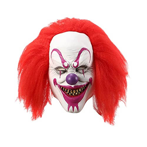 Youding Halloween Clown Maske 7,87 Zoll Gesichtsmaske, Clown Gesicht Kopfbedeckung Maske, Pupe Latex Clown Gesicht, Geschenk Für Halloween Party, Cosplay von Youding