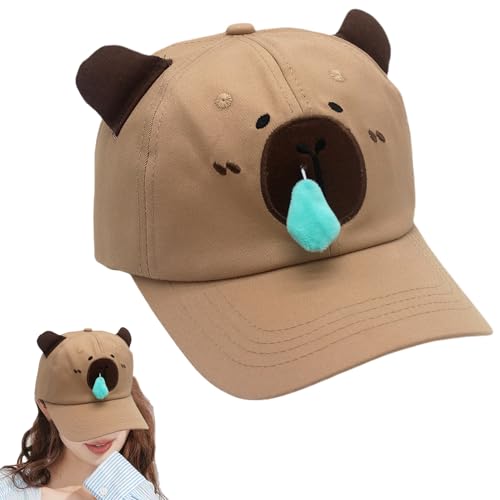 Youding Mütze von Baseball Capybara, Capybara Hut - Cosplay niedliche Tierkapybara -Liebhaber Baseballkappe, Accessoires für lustige Tiere, die zum Geburtstag komfortabel sind, Ostern von Youding