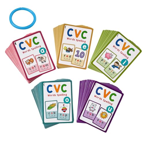 Youding Phonics Lernkarten - 70 Stück Lernkarten Zum Lesenlernen,Phonik Lernspiele Frühe Bildung Für Kinder Ab 3 Jahren Mädchen Drinnen Draußen Klasse Zuhause Homeschool von Youding
