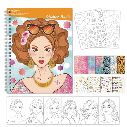 Youding Sticker Anziehspiel - Kreatives Sticker Anzieh Aktivitätsbuch Für Kinder | Interaktives Lernspielzeug Für Kinder Ab 3 Jahren Mädchen Lehrer Zuhause Reise Spielzeit von Youding