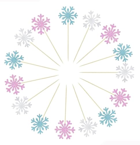 Youery 30 Stück Schneeflocke Kuchen Topper, Prinzessin Schloss Tortendeko, Happy Birthday Tortendeko, Schneeflocken Deko, Kuchen Topper für Kindergeburtstag, Hochzeitstorte Tortenaufleger Weihnachten Youery 30 Stück Schneeflocke Kuchen Topper, Prinzessin Schloss Tortendeko, Happy Birthday Tortendeko, Schneeflocken Deko, Kuchen Topper für Kindergeburtstag, Hochzeitstorte Tortenaufleger Weihnachten von Youery