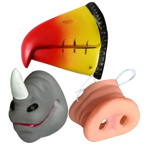 3 Tier Nase Requisiten Halloween Schweinsnase,Vogel Schnabel,Lustige Schweinenase, Schweinenase Mit Gummiband, Maske Schweinenase Für Party, Cosplay Halloween-kostüm-erwachsene Kind Geschenke 6x5x 5cm von Youngwier
