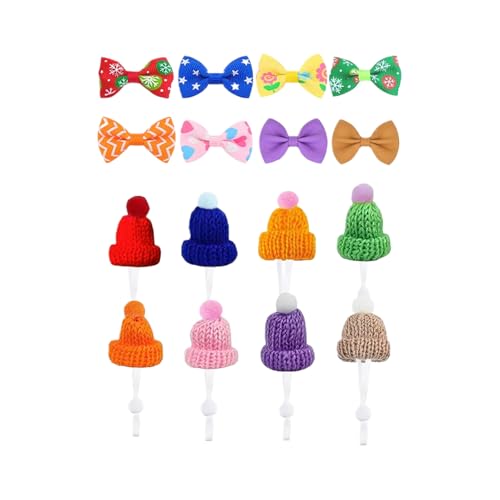 Youngwier Büro Gänse Outfits,Niedliche Lustige Gänse Kleidung - Deko Figur Mit Mini Strickmützen Und Fliegen Für Halloween Party Festliche Events Weihnachtsfeiern von Youngwier