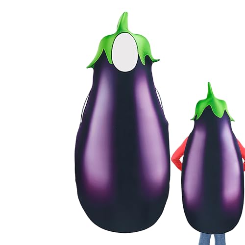 Youngwier Erwachsene Aubergine Kostüm, Gemüse Auberginen Verkleidung Erwachsene, Lustiges Verkleidungskostüm Für Fasching Karneval Damen Herren von Youngwier