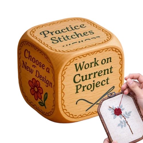 Youngwier Fun Dice | Vergnügliche 6-seitige Quilting Projekte Würfel | Gravierter Bastelbedarf,Set Für Anfänger Enthusiasten von Youngwier
