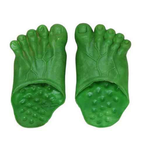 Youngwier Fuß Hausschuhe, Lustige Nackte Füße Pantoffeln Jumbo-Füße Hausschuhe Cosplay Hul-k Grün Riesenfüße Big-foot Count Hausschuhe Halloween Cosplay Riesenfüße Zubehör Kostüm Maskerade Requisiten von Youngwier
