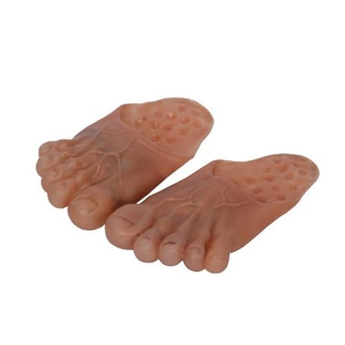 Youngwier Fuß Hausschuhe, Lustige Nackte Füße Pantoffeln Jumbo-Füße Hausschuhe Cosplay Hul-k Grün Riesenfüße Big-foot Count Hausschuhe Halloween Cosplay Riesenfüße Zubehör Kostüm Maskerade Requisiten von Youngwier