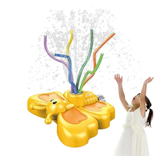 Youngwier Gartensprinkler-Wassersprühspielzeug, drehbares Schmetterlingssprinklerspielzeug,Cartoon-Schmetterling-Wassersprühsprinkler | Verbessert die Farberkennung mit Spritzwasserspaß für Garten und von Youngwier