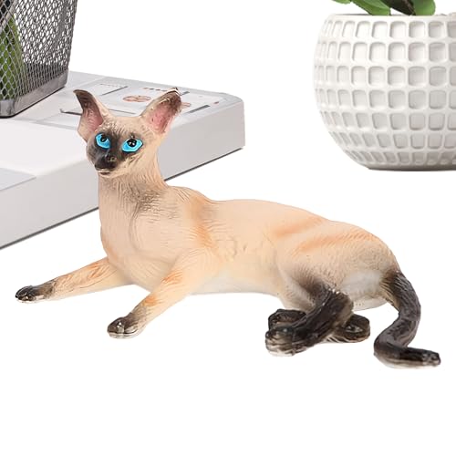 Youngwier Katze Figur - Realistische Katzendeko Für Schreibtisch,Niedliches Kitten Modell Deko, Wohnaccessoire, Sammelbare Tierfigur Für Vitrine Schreibtisch Nachttisch von Youngwier