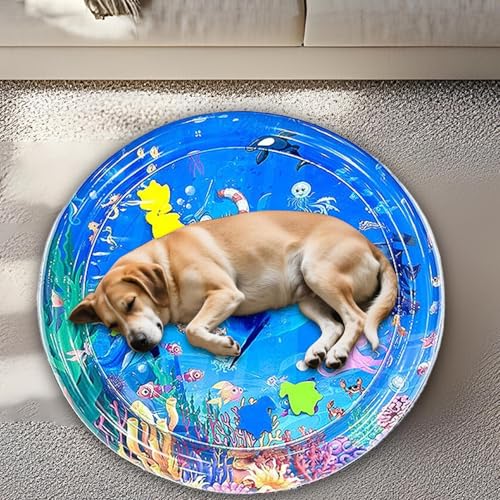 Youngwier Katzen Wasserspielmatte | Wassermatte Für Katzen Mit Aufblasbarer Pumpe - Baby Krabbelunterlage Haustier Kühlkissen Für Täglichen Einsatz Zu Hause Im Freien Auf Reisen Bei Heißem von Youngwier