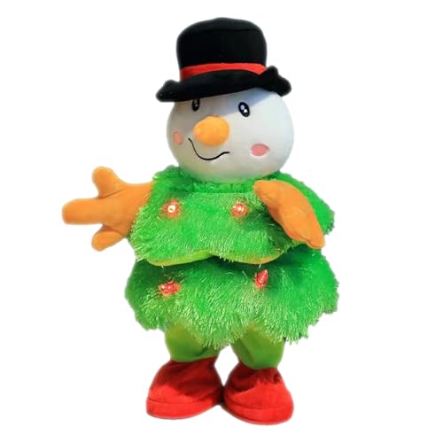 Youngwier Singsender Spielzeug,Gefüllte Weihnachts Singende Tanzende Puppe | Interaktive Leuchtende Musikalische Plüschdekoration Für Wohnzimmer Büro Schlafzimmer Party Hotel Auto von Youngwier