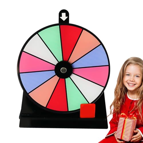 Youngwier Spin Wheel für Preise,Spin Wheel,Rutschfester Glücksrad-Spielkreisel mit Ständer | Löschbares Acrylbrett, Rouletterad, 12 Slots Tisch-Preisrad für Messepartys, Kneipenkarneval von Youngwier