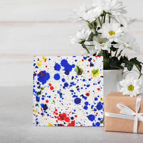 Brick Block Puzzle Square Shape Primary Splatter Painting Novelty Building Brick Block Puzzle Personalized Puzzle Building Block Picture Jigsaw Ornament for Adults Home Decoration von YoupO