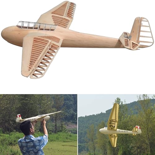 DFS Kranich Modellflugzeug Kit, Maßstab 1:12, 1498 mm Spannweite, Lasercut Holz Bauteile, SD7032 Profil, 645 mm Rumpflänge, 350 g RTF, RC Gleiter Modell Holzbausatz, Flugzeugmodell zum selber Bauen DFS Kranich Modellflugzeug Kit, Maßstab 1:12, 1498 mm Spannweite, Lasercut Holz Bauteile, SD7032 Profil, 645 mm Rumpflänge, 350 g RTF, RC Gleiter Modell Holzbausatz, Flugzeugmodell zum selber Bauen von Your Day Mate