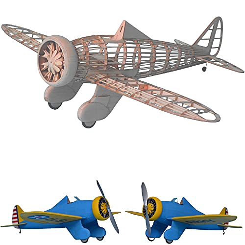 P-26A Peashooter Slow Flyer KIT, 381 mm Spannweite, Maßstab 1/20, Modellflugzeug zum selber Bauen, Balsa Holz Bausatz, RC Flugzeugmodell Baukasten, RC Flugzeugmodell, 48-55 gr Fluggewicht, RC Flug von Your Day Mate
