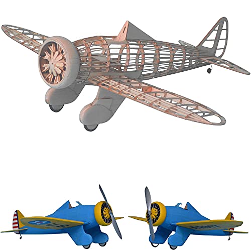 P-26A Peashooter Slow Flyer Modellflugzeug Kit, Maßstab 1:20, 381 mm Spannweite, RC Flugzeugmodell Baukasten, Modell Flugzeug zum selbst Bauen, gelaserte Holz Bauteile, 381 x 310 x 130 mm, 45 g RTF P-26A Peashooter Slow Flyer Modellflugzeug Kit, Maßstab 1:20, 381 mm Spannweite, RC Flugzeugmodell Baukasten, Modell Flugzeug zum selbst Bauen, gelaserte Holz Bauteile, 381 x 310 x 130 mm, 45 g RTF von Your Day Mate