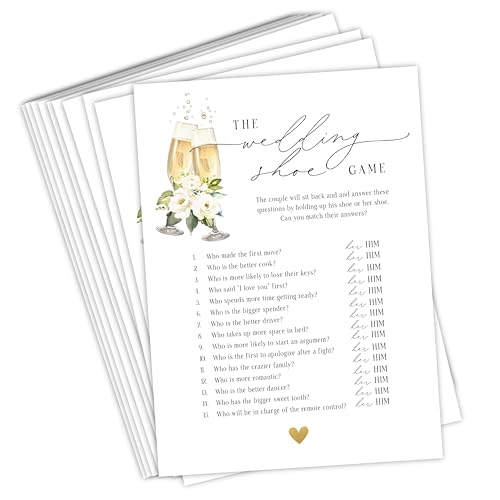 Your Main Event Prints Brautdusche Hochzeitsschuhspiel - 50 Karten | Lustiger & einzigartiger Eisbrecher für Brautpartys, Junggesellinnenabschiede & Verlobungsfeiern von Your Main Event Prints