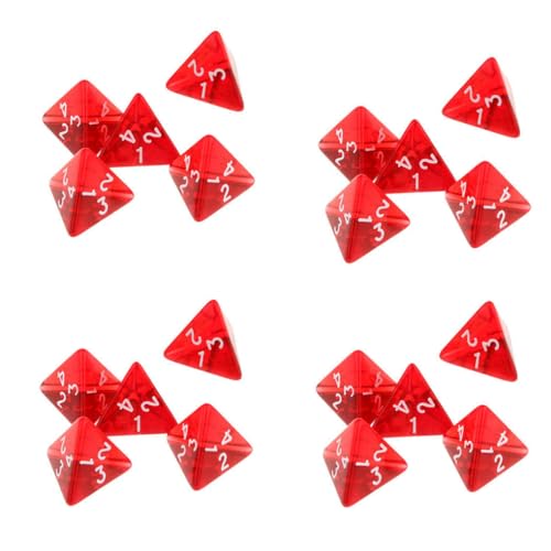 Yourandoll 20 STÜCKE Polyedrische Würfel D4 Würfel 20mm Acryl Dice Spielwürfel for DND RPG Dungeons & Dragons Tischspiele (Rot) von Yourandoll