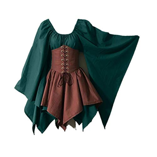 Damen Mittelalter Kleid Halloween Karneval Kostüm Cosplay Kleid Kurzarm Große Größen Renaissance Viktorianisches Kleid Mittelalter Kostüme Korsett Steampunk Kleider Traditionelles Gothic Kleidung von Yourumao