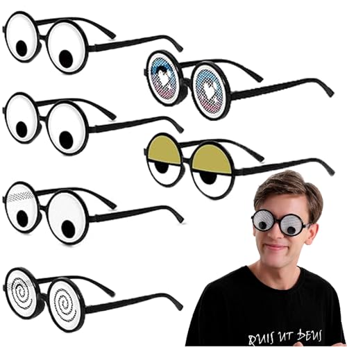 YouthLoxus Lustige Brille, lustige Brille für Erwachsene, Kulleraugen, Partybrille, Kinder, Erwachsene, Männer und Frauen, Halloween-Kostüme, Partydekorationen, Zubehör, 6 Stück YouthLoxus Lustige Brille, lustige Brille für Erwachsene, Kulleraugen, Partybrille, Kinder, Erwachsene, Männer und Frauen, Halloween-Kostüme, Partydekorationen, Zubehör, 6 Stück von YouthLoxus