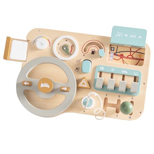 Youuys Busy Board Kinder Lenkrad Montessori Spielzeug Holzspielzeug für Baby Motorikspielzeug Activity Board Geschenk für Jungen und Mädchen von Youuys