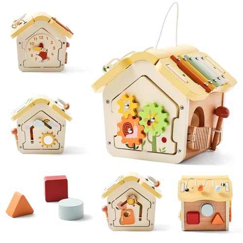 Youuys Montessori Motorikwürfel holzspielzeug Montessori Spielzeug ab 1 Jahr 10 in 1(Beige Haus) Youuys Montessori Motorikwürfel holzspielzeug Montessori Spielzeug ab 1 Jahr 10 in 1(Beige Haus) von Youuys