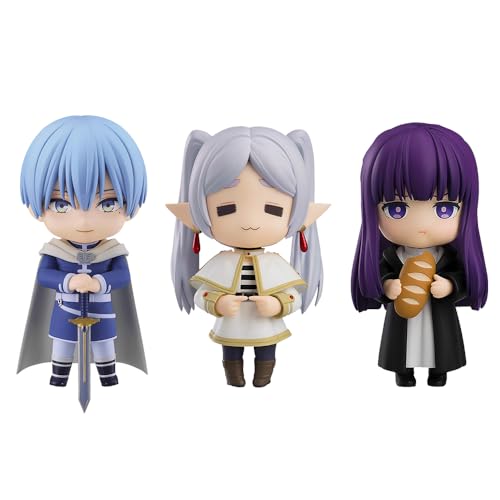Youxy Fern Figur 3PCS Anime Beweglich Figurine Frieren/Himmel Statue Cute Version Interchangeable Accessories Figur Actionfigur Dekoration 10CM von Youxy