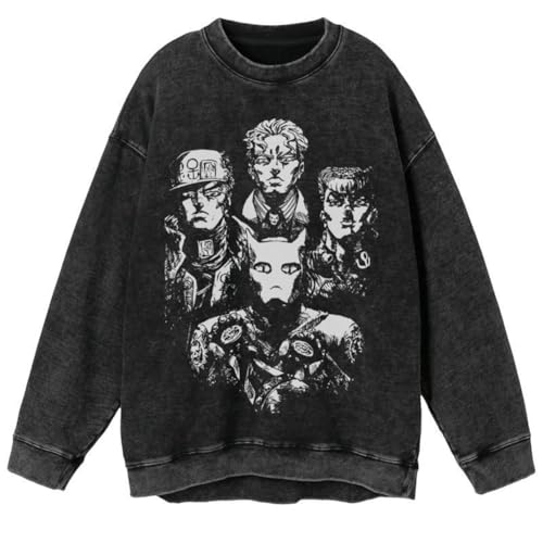 Youxy Jotaro Lange Ärmel Kleidung JJBA Anime Retro-Stil Langarm Tshirt JJBA Jugendliche Fashion Freizeit Streetwear S-3XL von Youxy