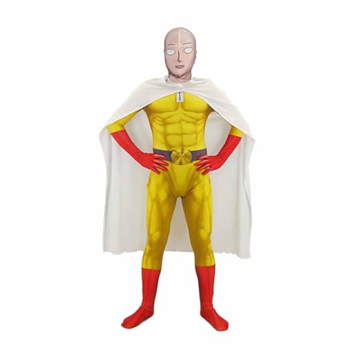 Youxy Saitama Cosplay Kostüm Anime-Rollenspiel-Outfit Saitama Tight Onesie Anime Bodysuit Halloween Karneval Dress up für Erwachsene von Youxy