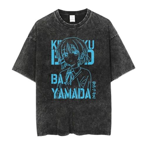 Youxy Yamada Ryo T-Shirt Anime Sommeroberteil Unisex Cartoon Bedruckter Kurzarm Retro Washed Tshirt Fashion Kurzarm für Jugendliche von Youxy