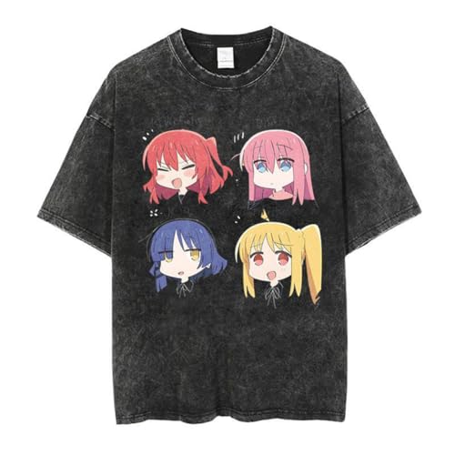 Youxy Yamada Ryo T-Shirt Anime Sommeroberteil Unisex Cartoon Bedruckter Kurzarm Retro Washed Tshirt Fashion Kurzarm für Jugendliche von Youxy