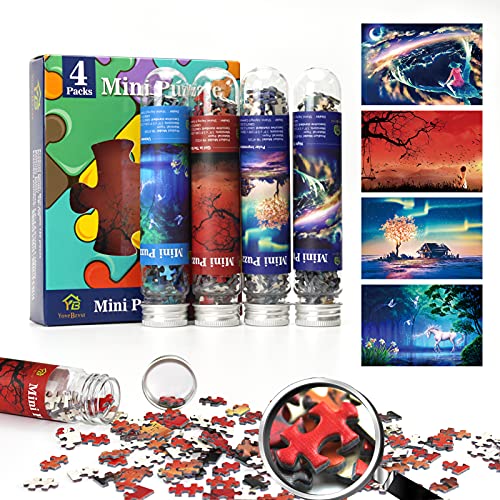 Mini-Puzzles für Erwachsene, 150 Teile (4 Packungen), Herausforderndes Mikro-Puzzle, Schwierig, Heimdekoration, Unterhaltung, 6 x 4 Zoll (15 x 10 cm) von Yove Bzvst