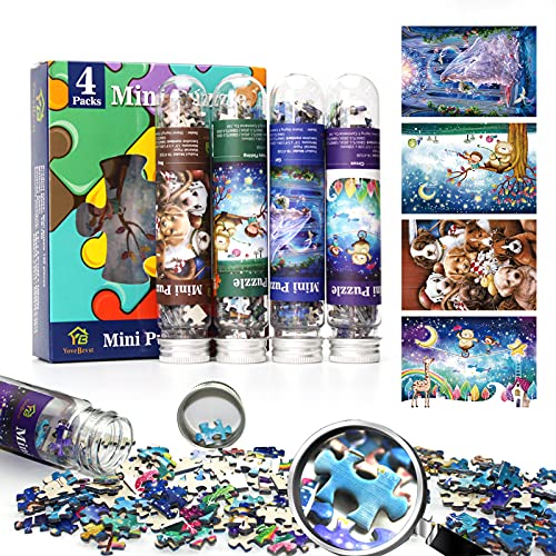 Mini-Puzzles für Erwachsene, 150 Teile (4 Packungen), kleines Puzzle, herausforderndes Mikro-Puzzle, schwierig, kleines Puzzle, Heimdekoration, Unterhaltung, 6 x 4 Zoll(15 x 10 cm) von Yove Bzvst